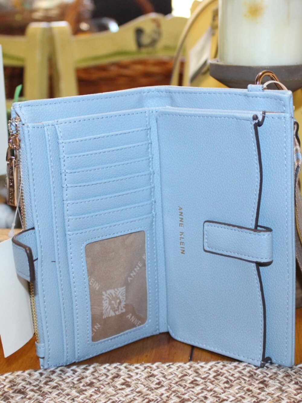 NWT Anne Klein Wristlet Wallet Pretty Baby Blue - Picture 9 of 12